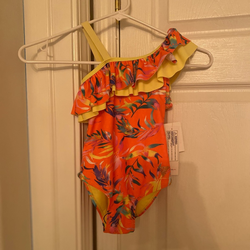 Vibrant One-Shoulder Swimsuit girls size 6 NWT